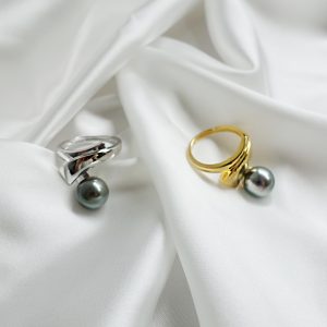The Wish Tahitian Round Pearl Adjustable Open Ring