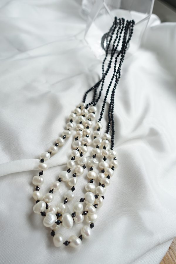 Multi-Strand Fresh Water Pearl and Spinel Endless Necklace