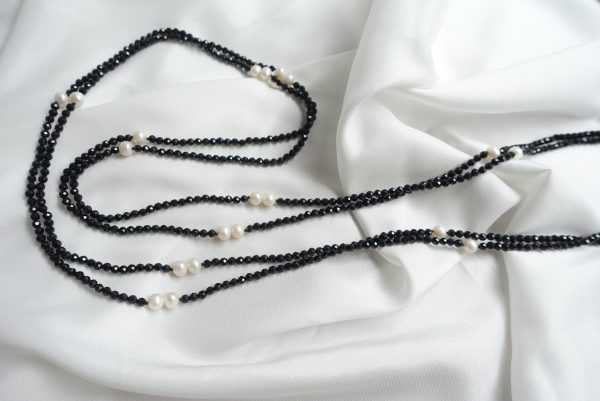 Double Layered Fresh Water Pearl and Spinel necklace